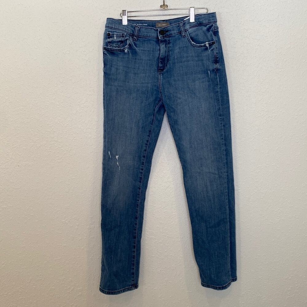 DL1961 Brady Slim Fit Wheelie Jeans Cotton Medium Blue Wash Distressed Sz 18 Boy